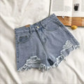 Y2K High Waist Ripped Denim Shorts