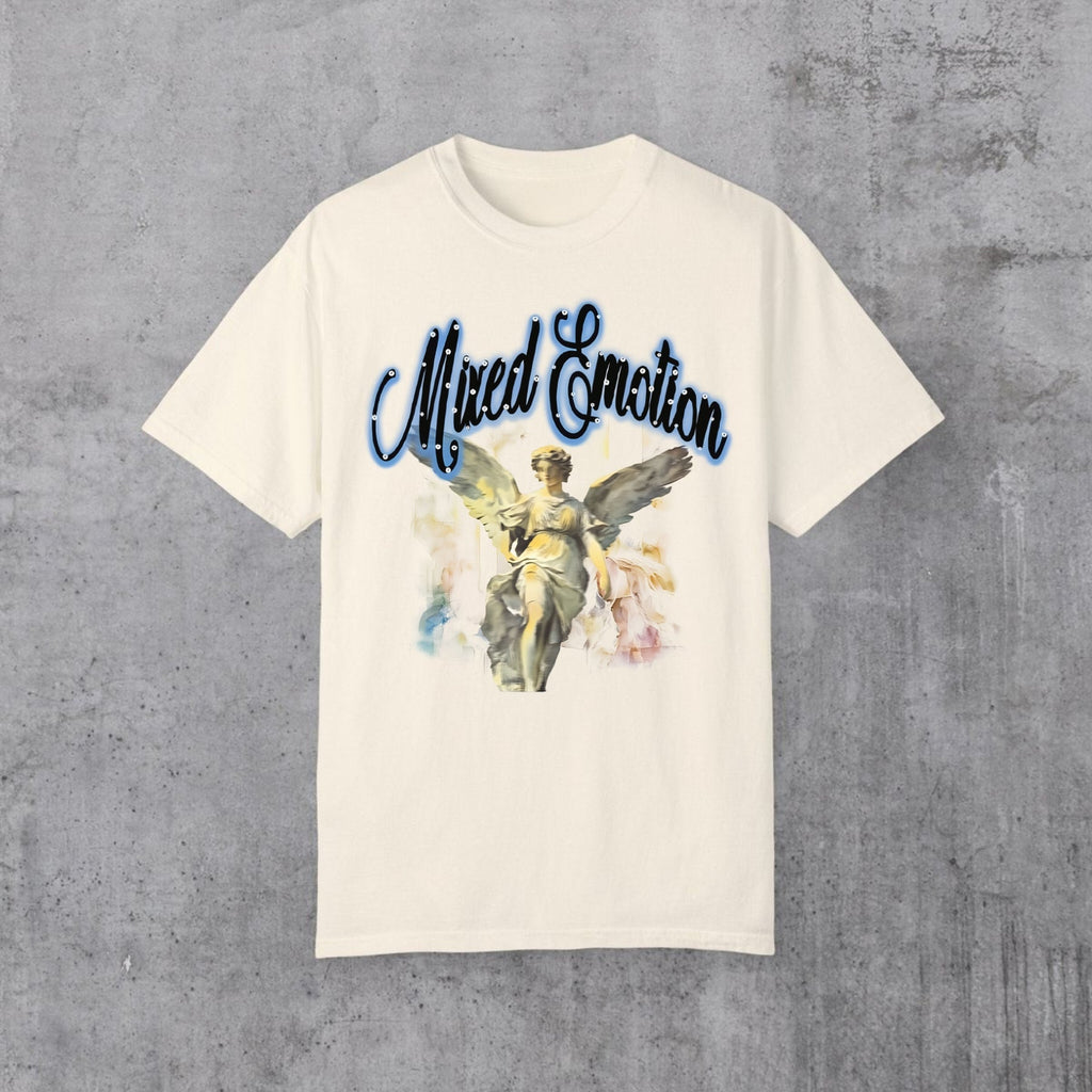 Y2K Street Style T-Shirt - Retro Angel & Flame Graphic Tee, Pure Cotton Hipster Apparel