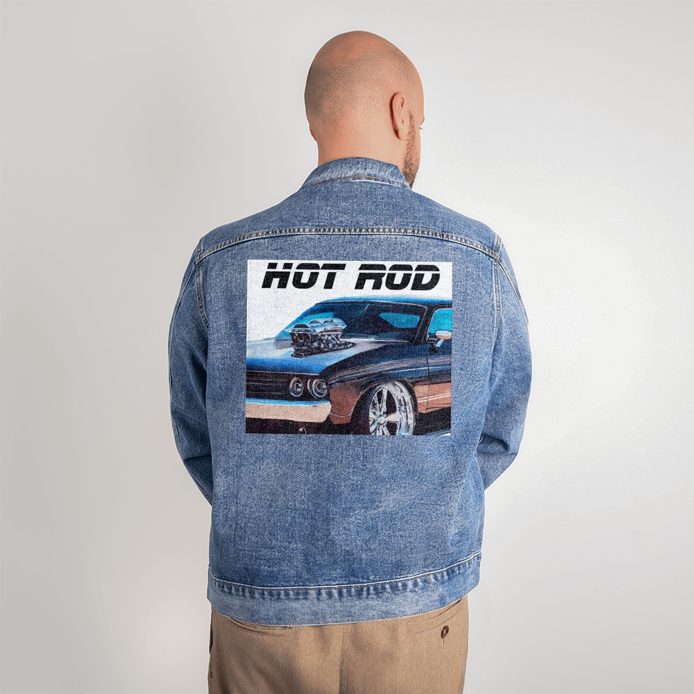 Hot Rod Muscle Car Men's DTG Denim Jacket